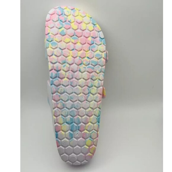 Girls Noa Footbed Sandals Multicolor Double Straps Open Toe Cat & Jack Size 1 - Picture 4 of 4